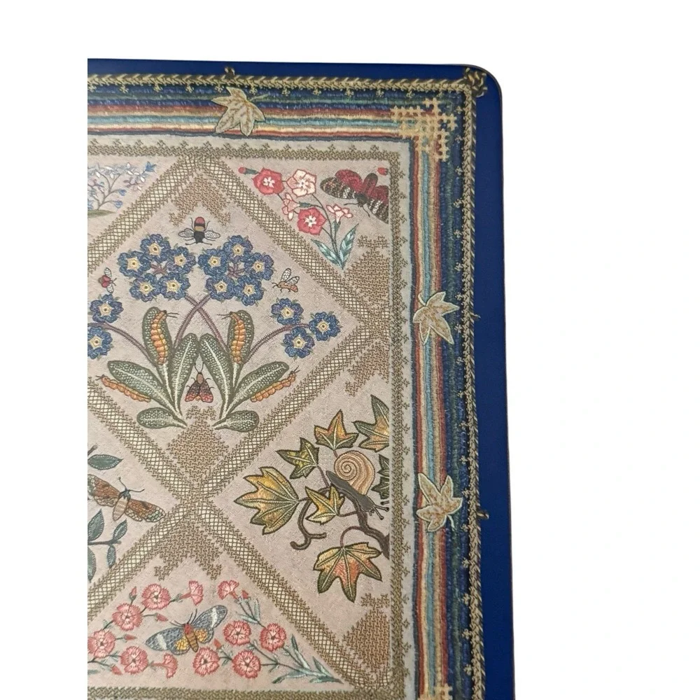 Pimpernel Rare Embroidery Pattern Cork Back Placemats Set Of‎ 6 In Box 9x12